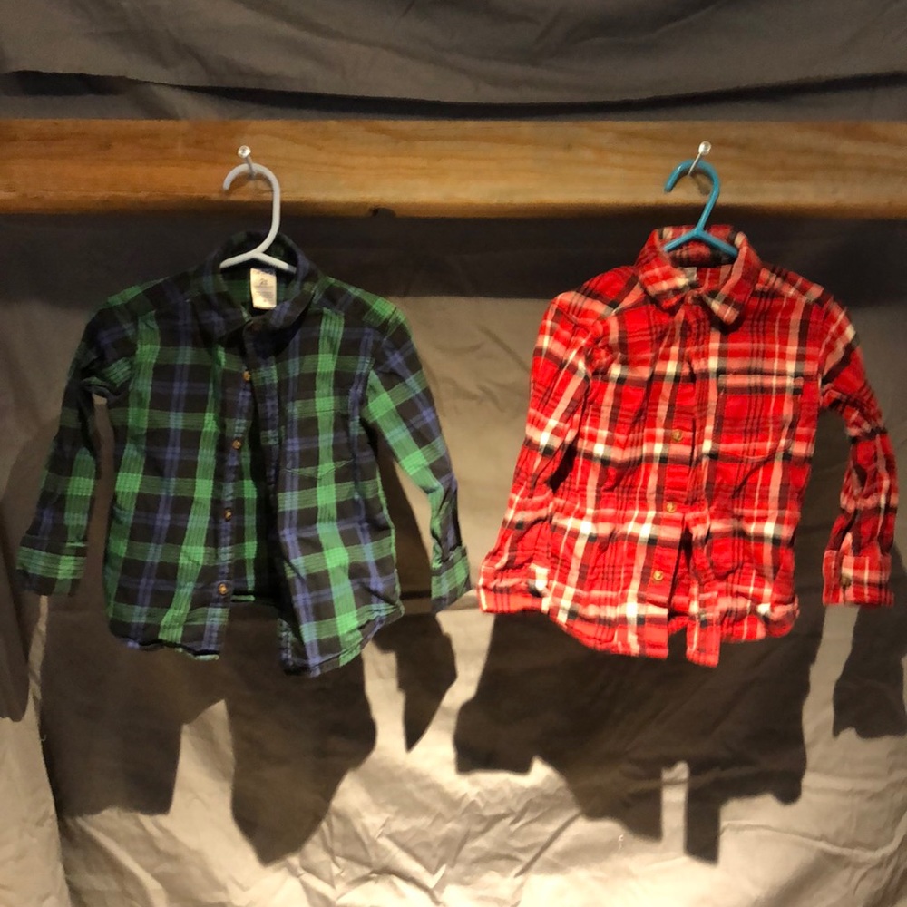 Two boys flannel button ups (package deal)